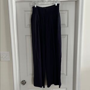 Navy Wide-Leg Pants